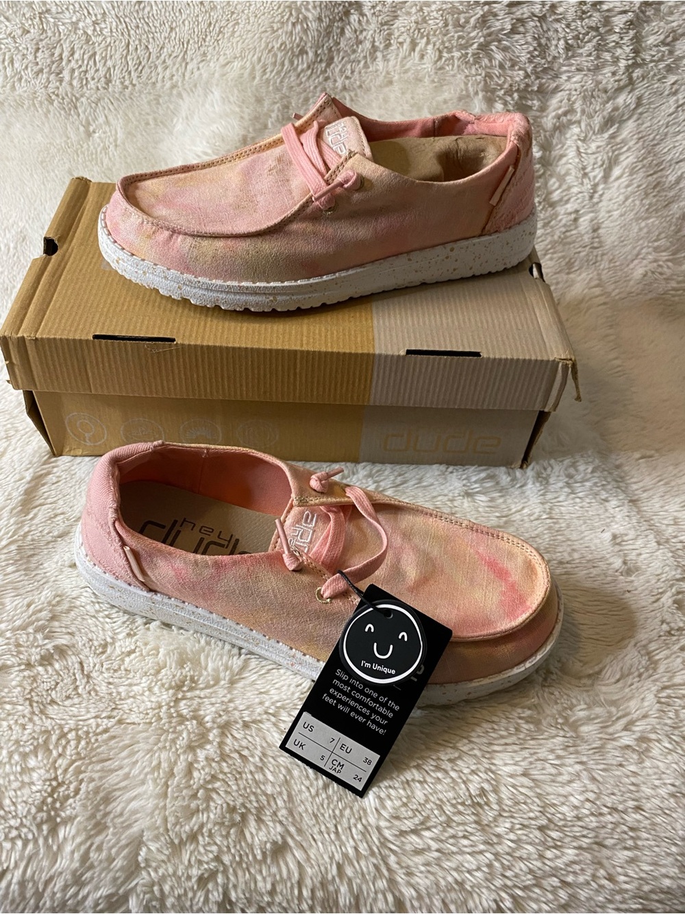 Hey Dude Pink Tie-Dye Canvas Slip-On Sneakers - Picture 3 of 10